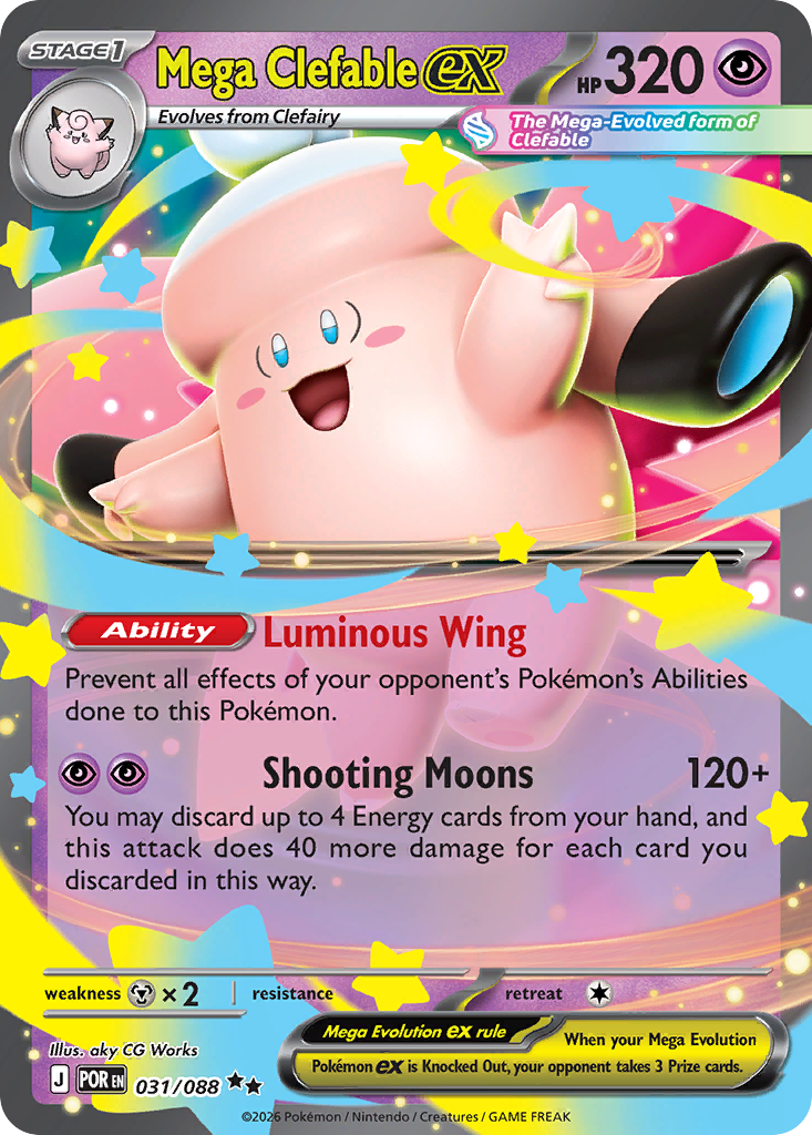 Mega Clefable ex 31/88 — English Pokémon Perfect Order (2026)