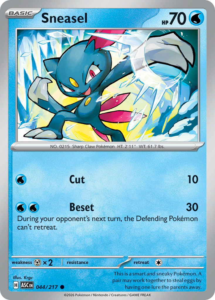 Sneasel 44/217 — English Pokémon Ascended Heroes (2026)