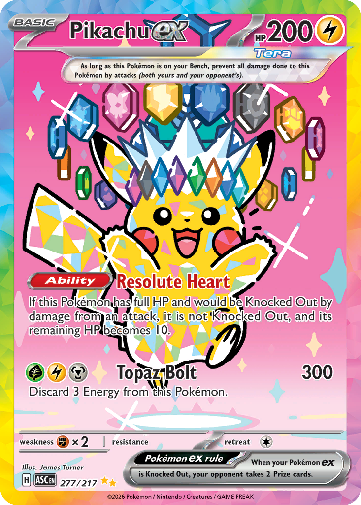 Pikachu ex 277/217 — English Pokémon Ascended Heroes (2026)
