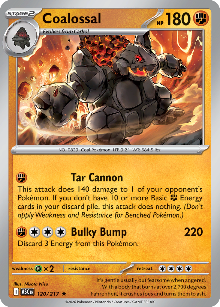 Coalossal 120/217 — English Pokémon Ascended Heroes (2026)