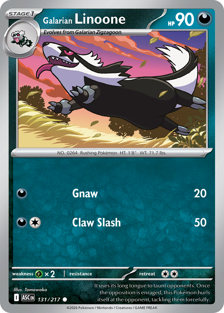 Galarian Linoone 131/217 — English Pokémon Ascended Heroes (2026)