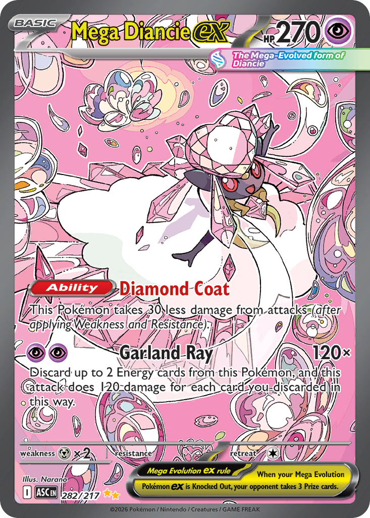 Mega Diancie ex 282/217 — English Pokémon Ascended Heroes (2026)