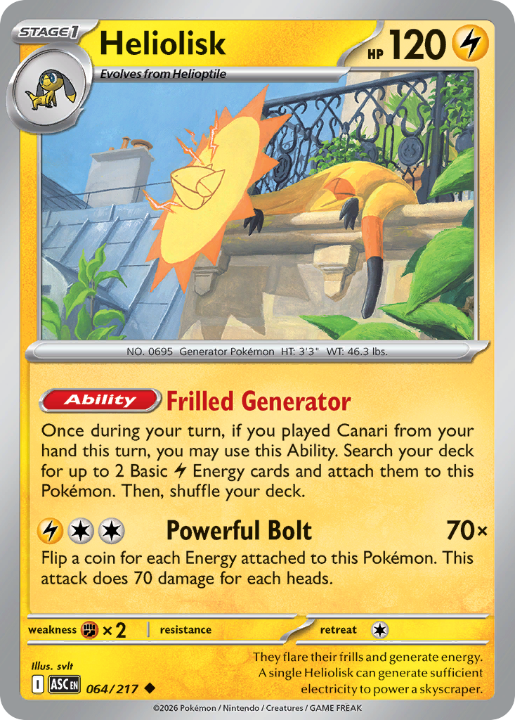 Heliolisk 64/217 — English Pokémon Ascended Heroes (2026)