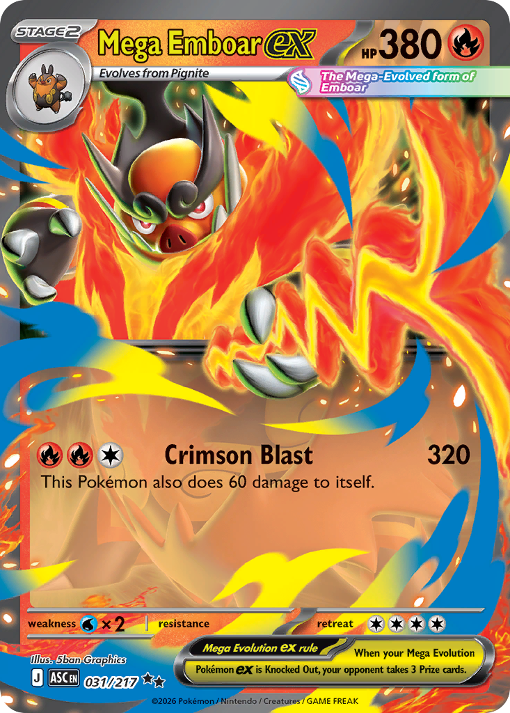 Mega Emboar ex 31/217 — English Pokémon Ascended Heroes (2026)