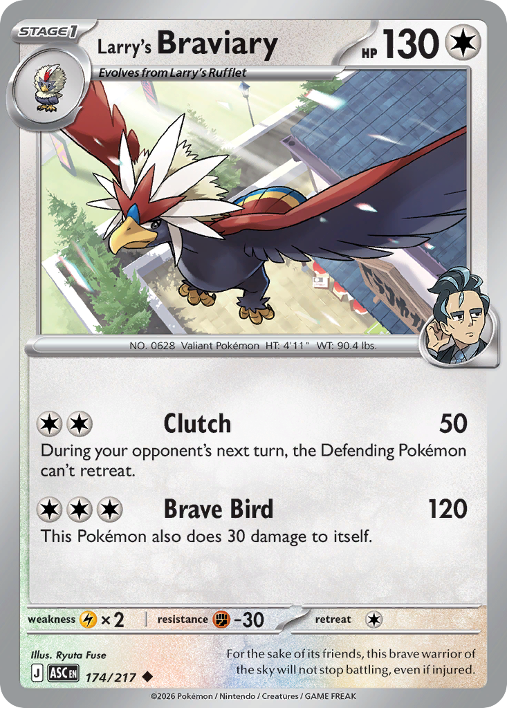 Larry's Braviary 174/217 — English Pokémon Ascended Heroes (2026)