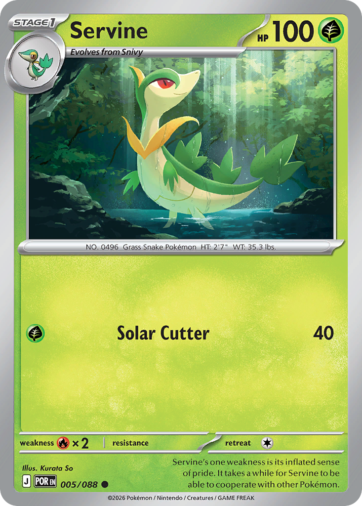 Servine 5/88 — English Pokémon Perfect Order (2026)
