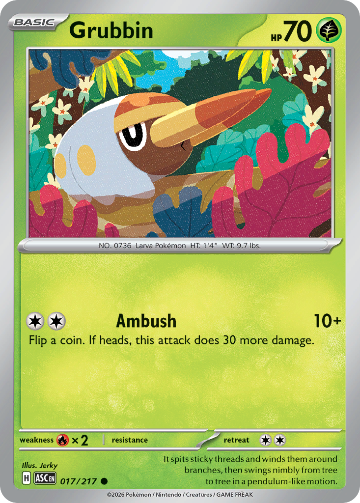 Grubbin 17/217 — English Pokémon Ascended Heroes (2026)
