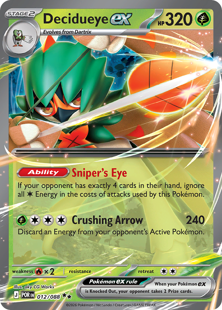 Decidueye ex 12/88 — English Pokémon Perfect Order (2026)