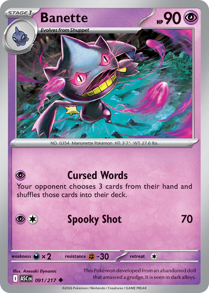Banette 91/217 — English Pokémon Ascended Heroes (2026)