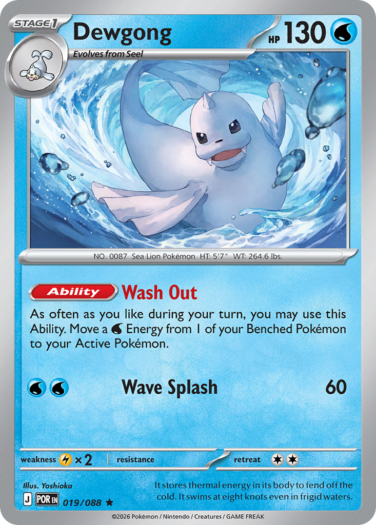 Dewgong 19/88 — English Pokémon Perfect Order (2026)