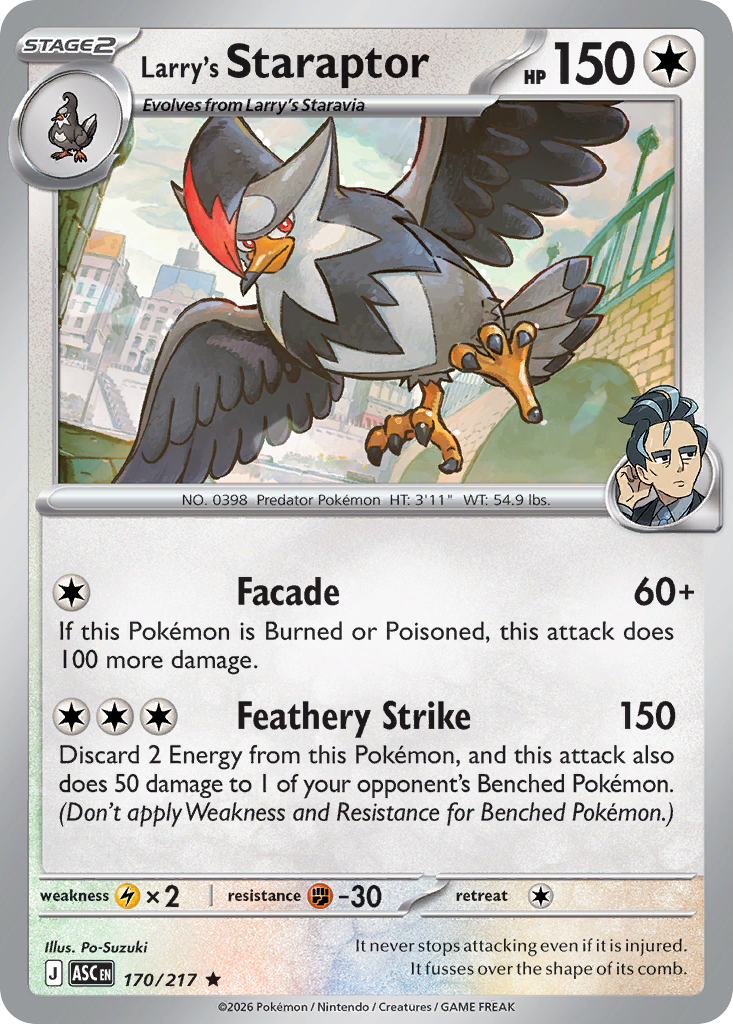 Larry's Staraptor 170/217 — English Pokémon Ascended Heroes (2026)