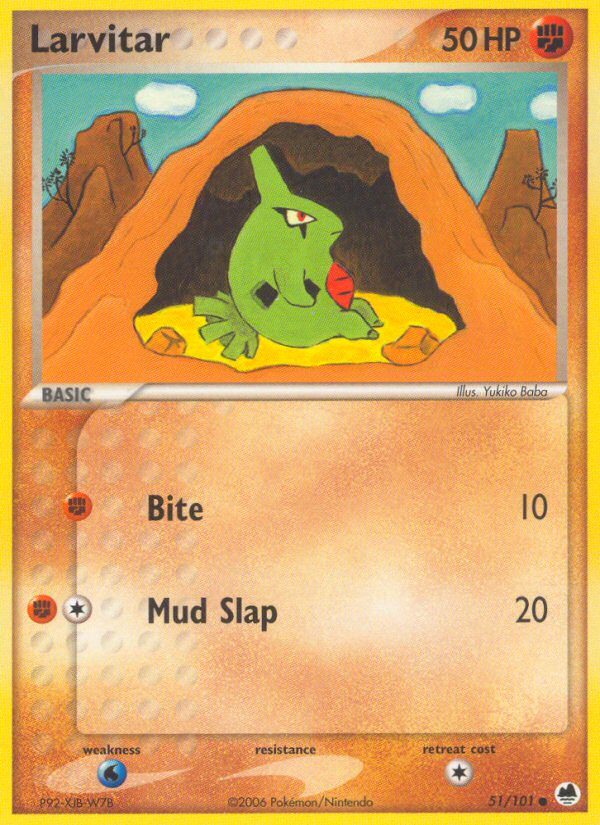 Larvitar 51/101 Pokémon EX Dragon Frontiers (2006) English card — catalogue reference