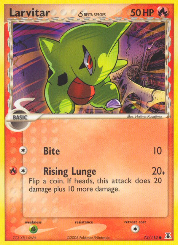 Larvitar δ 73/113 Pokémon EX Delta Species (2005) English card — catalogue reference