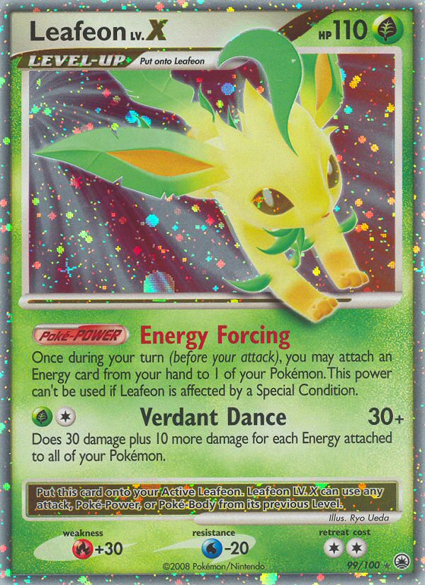 Leafeon LV.X 99/100 Pokémon Majestic Dawn (2008) English card — catalogue reference