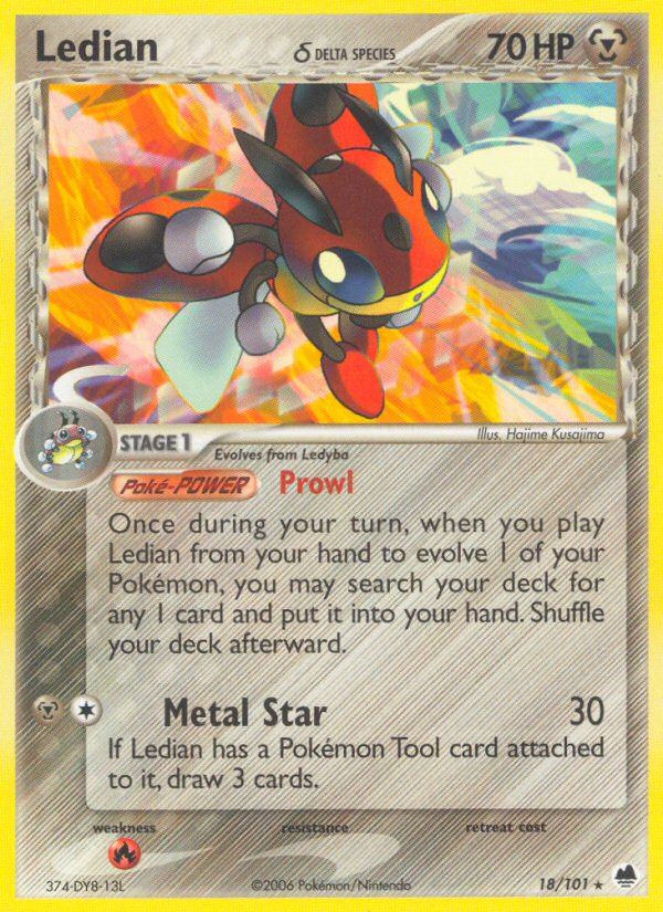 Ledian δ 18/101 Pokémon EX Dragon Frontiers (2006) English card — catalogue reference