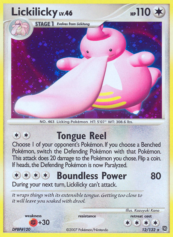 Lickilicky 12/132 Pokémon Secret Wonders (2007) English card — catalogue reference
