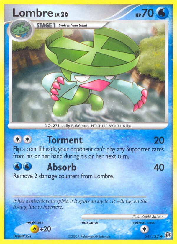 Lombre 54/132 Pokémon Secret Wonders (2007) English card — catalogue reference