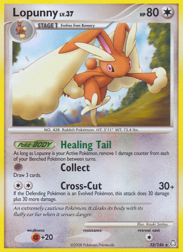 Lopunny 33/146 Pokémon Legends Awakened (2008) English card — catalogue reference