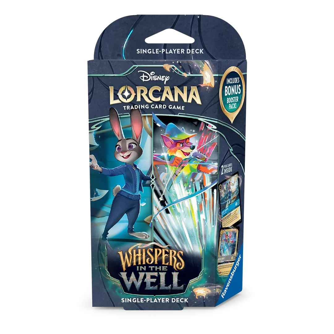 Disney Lorcana Whispers in the Well Sapphire and Steel Starter Deck - Judy Hopps and Robin Hood