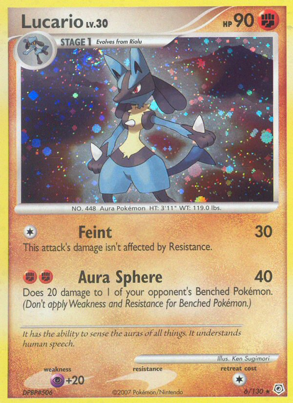 Lucario 6/130 Pokémon Diamond & Pearl (2007) English card — catalogue reference