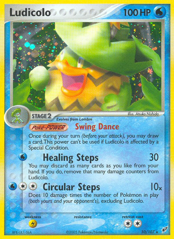 Ludicolo 10/107 Pokémon EX Deoxys (2005) English card — catalogue reference