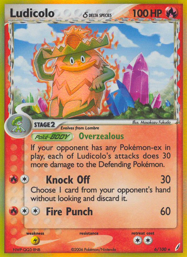 Ludicolo δ 6/100 Pokémon EX Crystal Guardians (2006) English card — catalogue reference