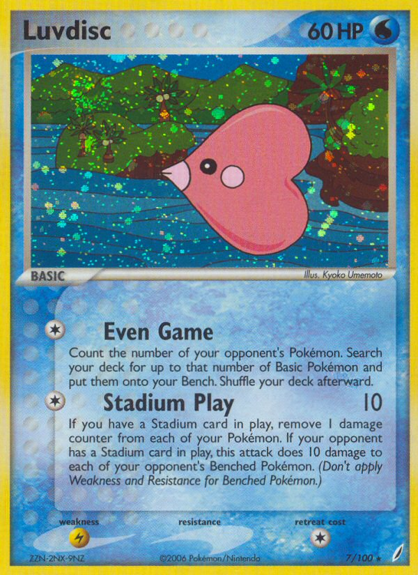 Luvdisc 7/100 Pokémon EX Crystal Guardians (2006) English card — catalogue reference
