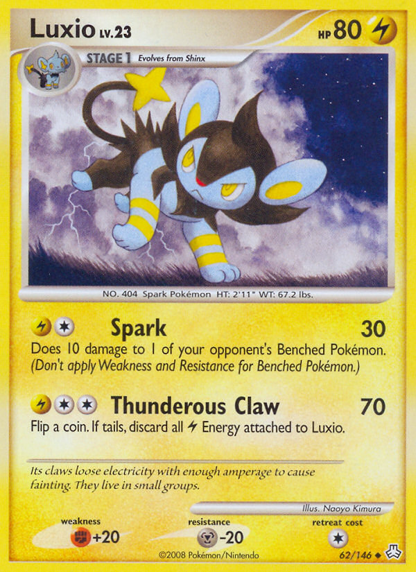 Luxio 62/146 Pokémon Legends Awakened (2008) English card — catalogue reference