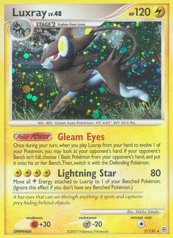 Luxray 7/130 Pokémon Diamond & Pearl (2007) English card — catalogue reference