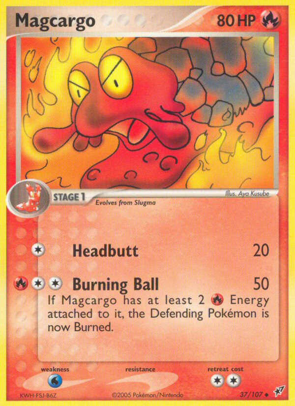 Magcargo 37/107 Pokémon EX Deoxys (2005) English card — catalogue reference
