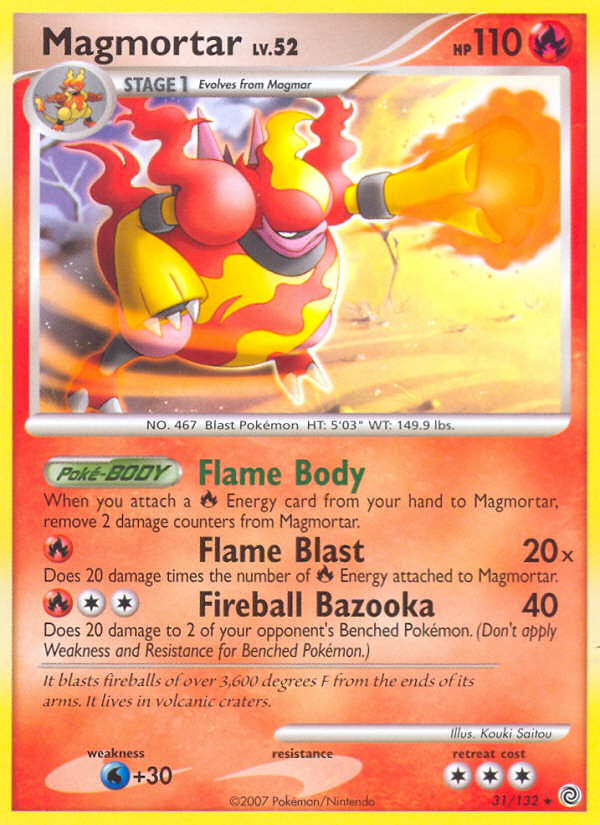 Magmortar 31/132 Pokémon Secret Wonders (2007) English card — catalogue reference
