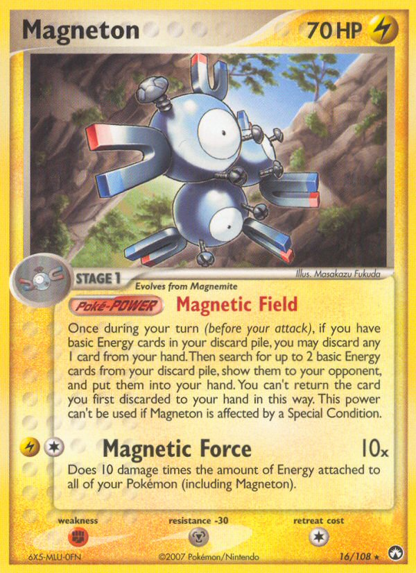 Magneton 16/108 Pokémon EX Power Keepers (2007) English card — catalogue reference