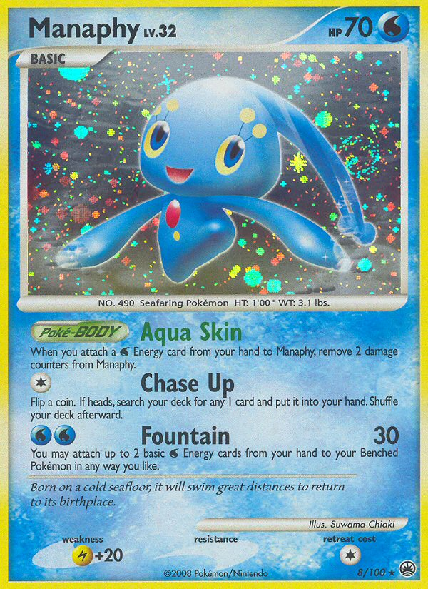 Manaphy 8/100 Pokémon Majestic Dawn (2008) English card — catalogue reference