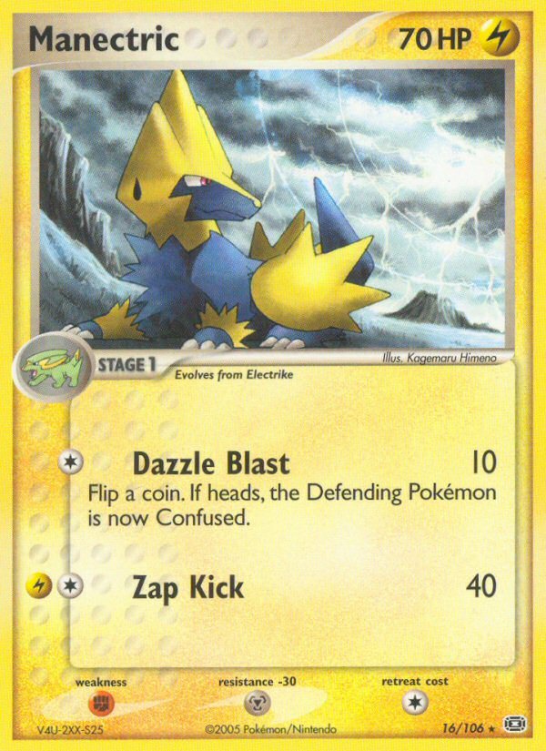 Manectric 16/106 Pokémon EX Emerald (2005) English card — catalogue reference