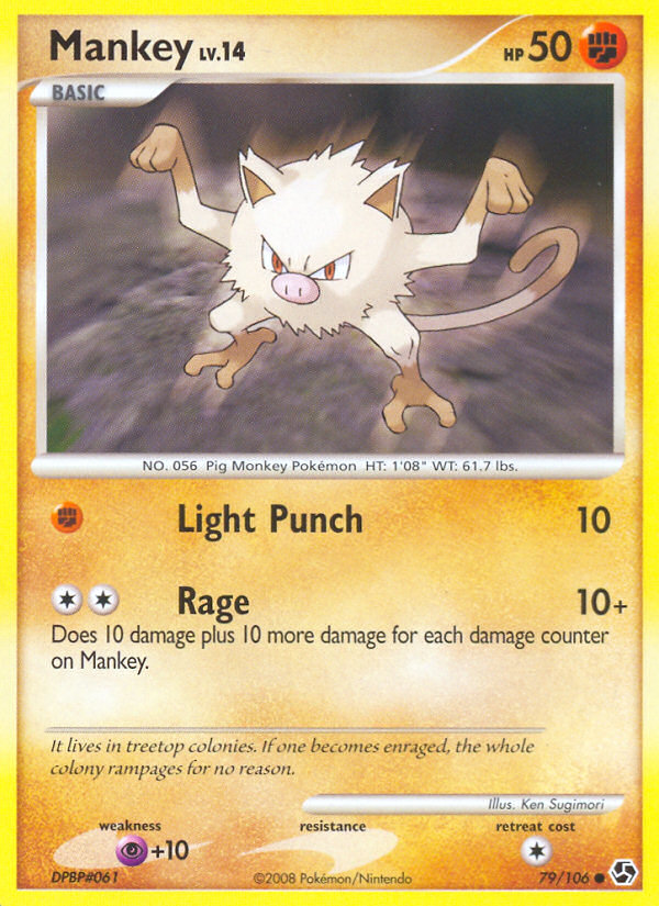 Mankey 79/106 Pokémon Great Encounters (2008) English card — catalogue reference