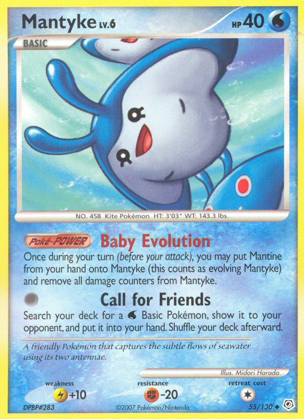 Mantyke 55/130 Pokémon Diamond & Pearl (2007) English card — catalogue reference