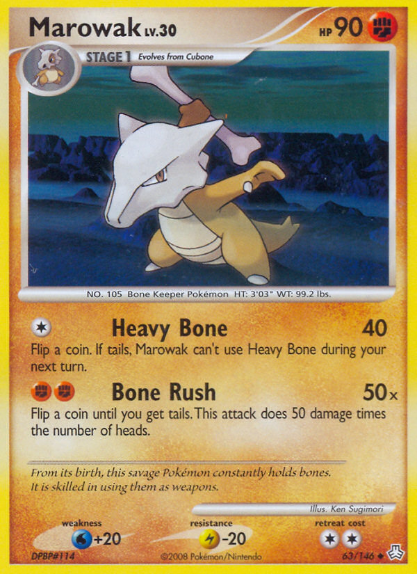 Marowak 63/146 Pokémon Legends Awakened (2008) English card — catalogue reference