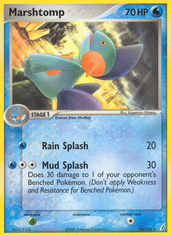 Marshtomp 24/100 Pokémon EX Crystal Guardians (2006) English card — catalogue reference