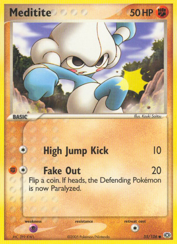Meditite 55/106 Pokémon EX Emerald (2005) English card — catalogue reference