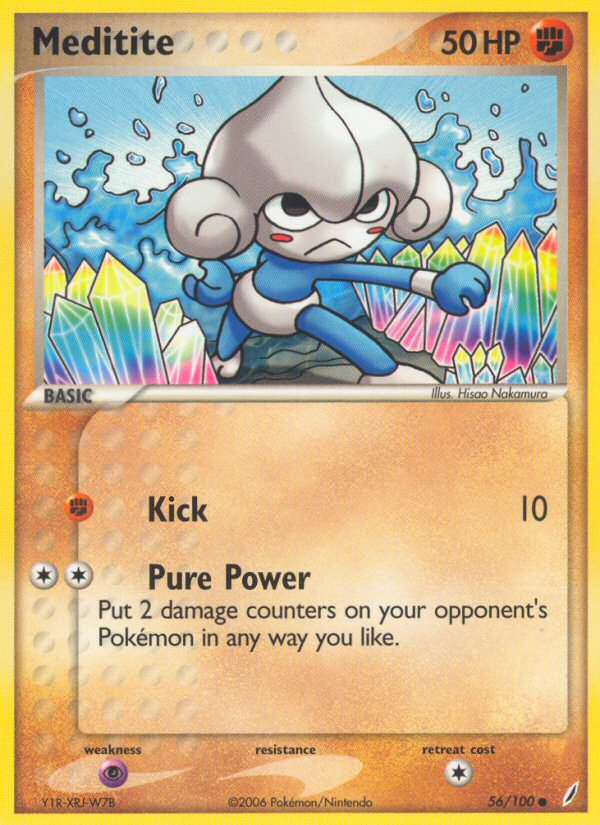 Meditite 56/100 Pokémon EX Crystal Guardians (2006) English card — catalogue reference