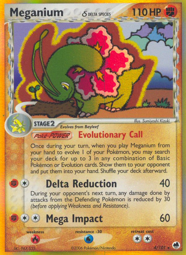 Meganium δ 4/101 Pokémon EX Dragon Frontiers (2006) English card — catalogue reference