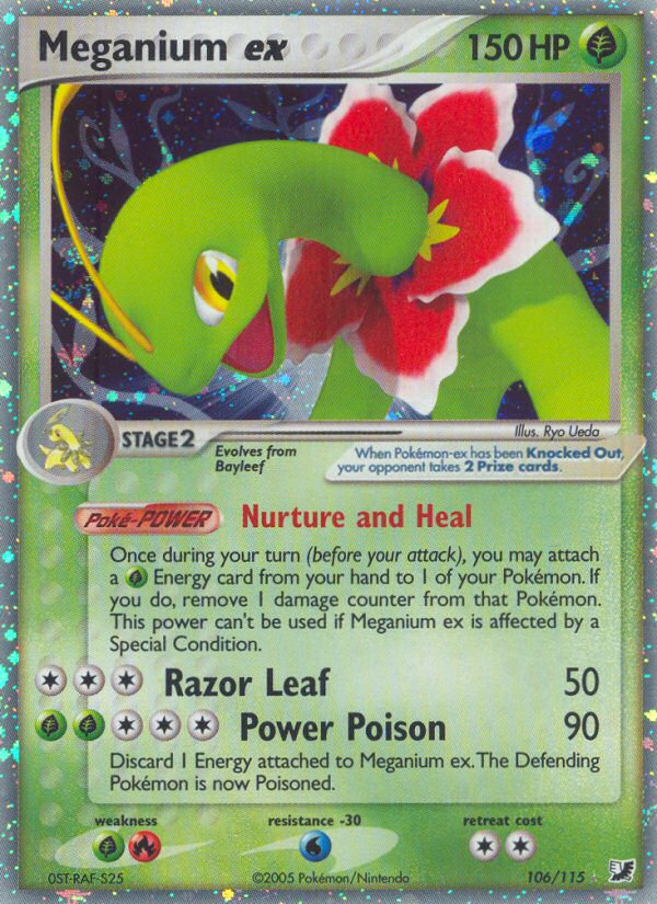 Meganium ex 106/115 Pokémon EX Unseen Forces (2005) English card — catalogue reference