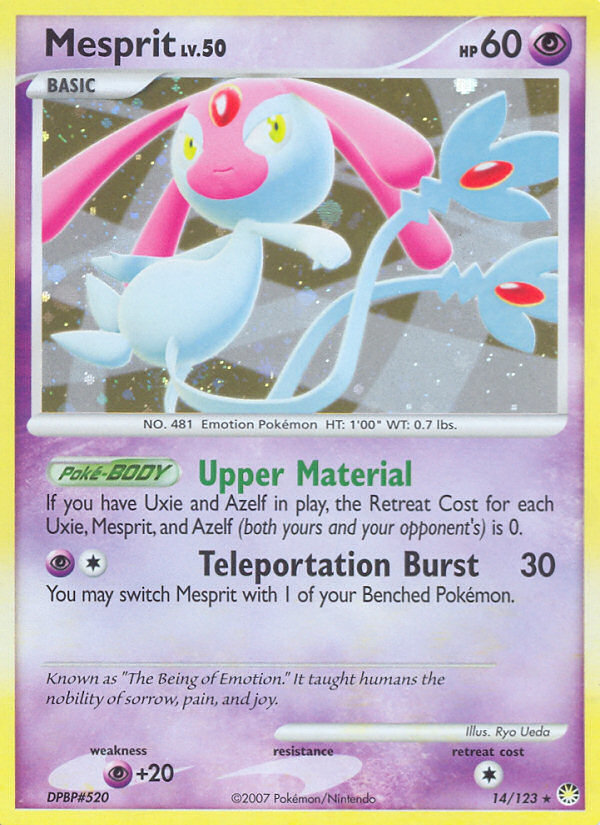 Mesprit 14/123 Pokémon Mysterious Treasures (2007) English card — catalogue reference