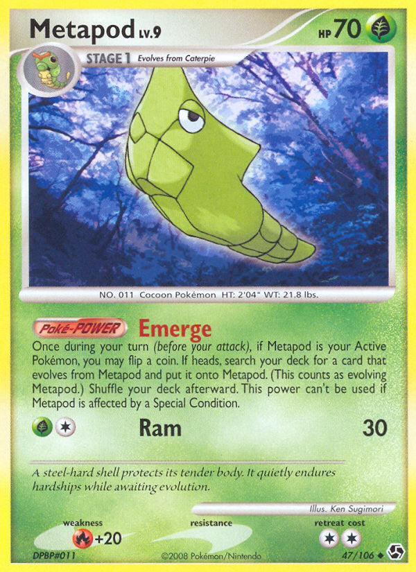 Metapod 47/106 Pokémon Great Encounters (2008) English card — catalogue reference