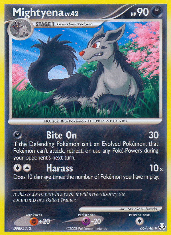 Mightyena 66/146 Pokémon Legends Awakened (2008) English card — catalogue reference