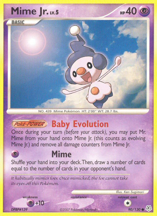 Mime Jr. 90/130 Pokémon Diamond & Pearl (2007) English card — catalogue reference