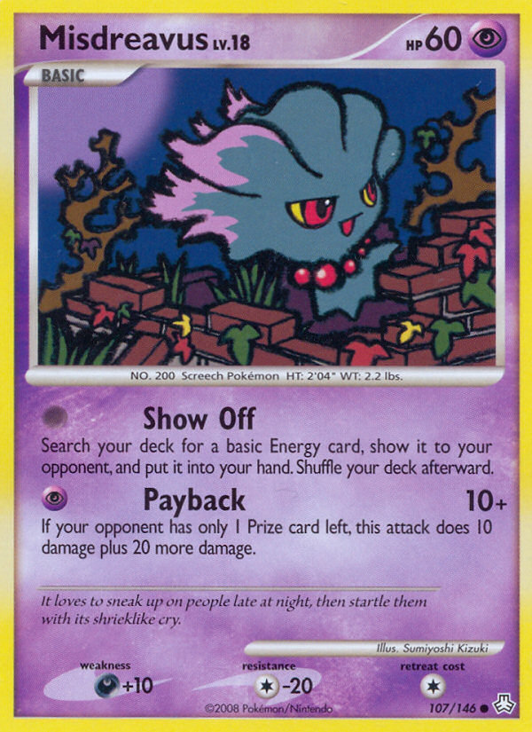 Misdreavus 107/146 Pokémon Legends Awakened (2008) English card — catalogue reference