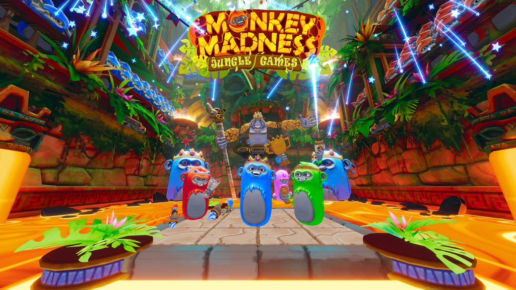Monkey Madness Jungle Games VR arena with cartoon monkeys and colourful jungle scenery