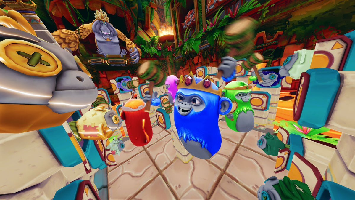Monkey Madness VR jungle minigame with colourful monkeys and targets
