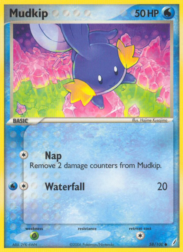 Mudkip 58/100 Pokémon EX Crystal Guardians (2006) English card — catalogue reference
